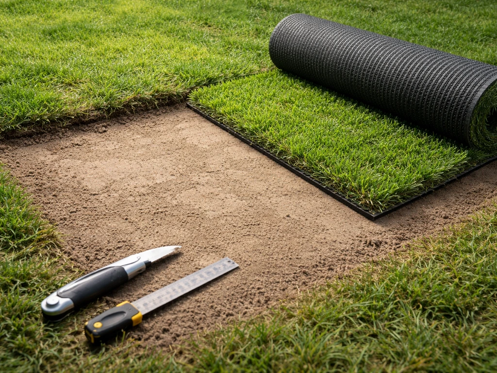 Pose gazon synthétique sur herbe : guide pas à pas